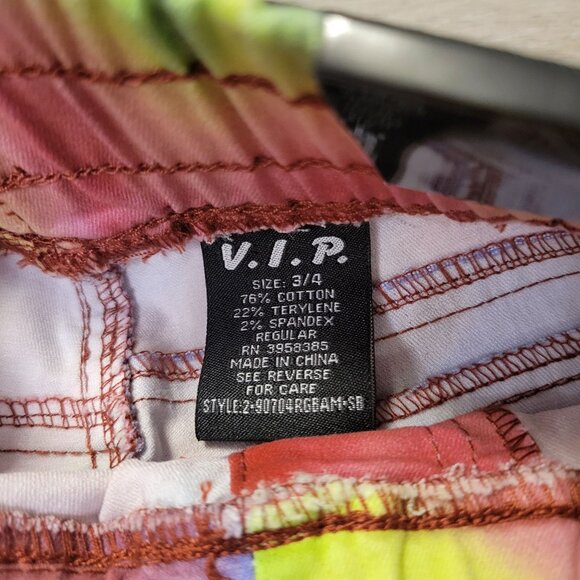 V.I.P. Tie-Dye Cargo Jogger Pants Multicolor Size 3/4 Cotton & Spandex Elastic C - Picture 3 of 8
